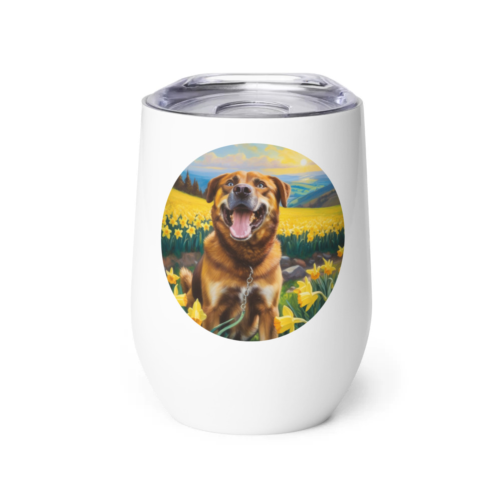 PugMug Custom Blue Wine Tumbler