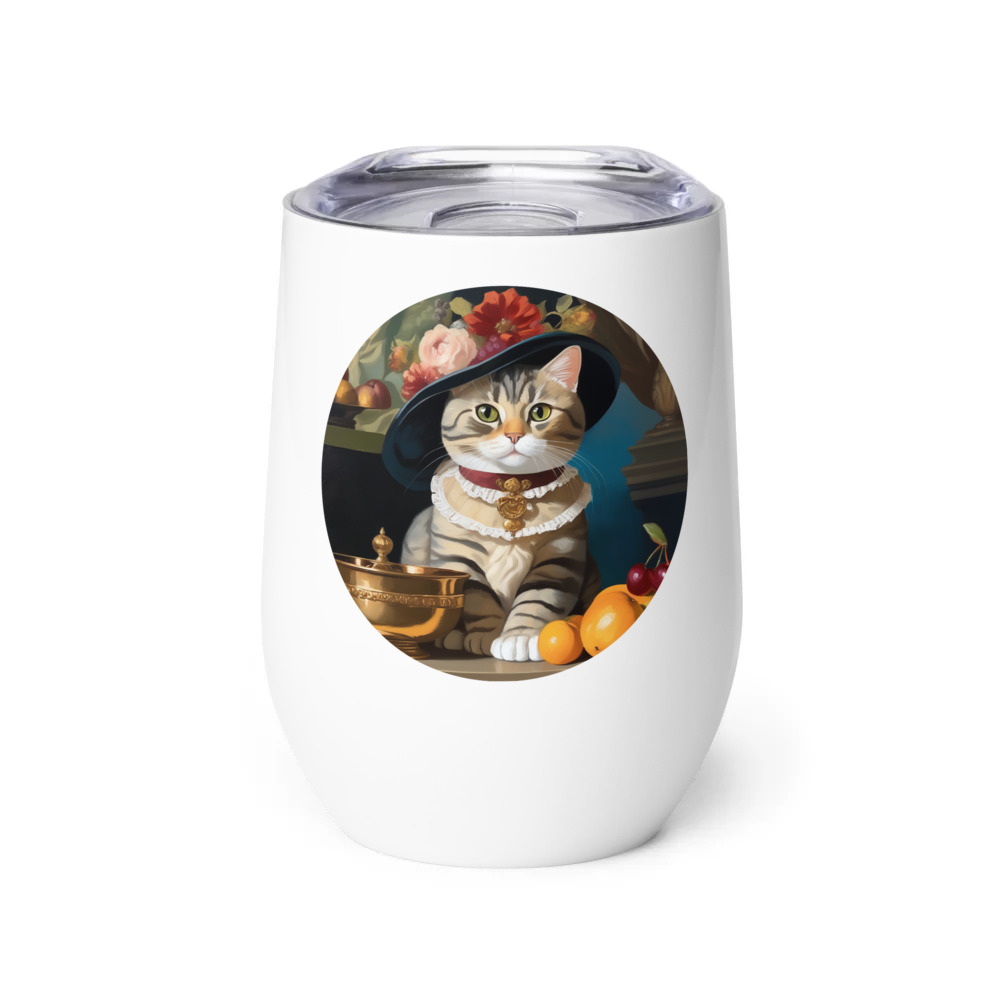 PugMug Custom Tabby British Shorthair Cat Wine Tumbler