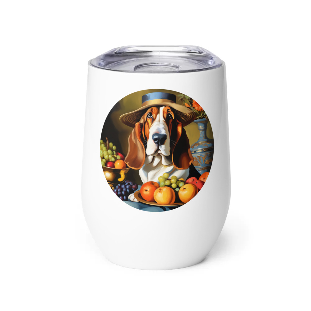PugMug Custom Basset Hound Wine Tumbler