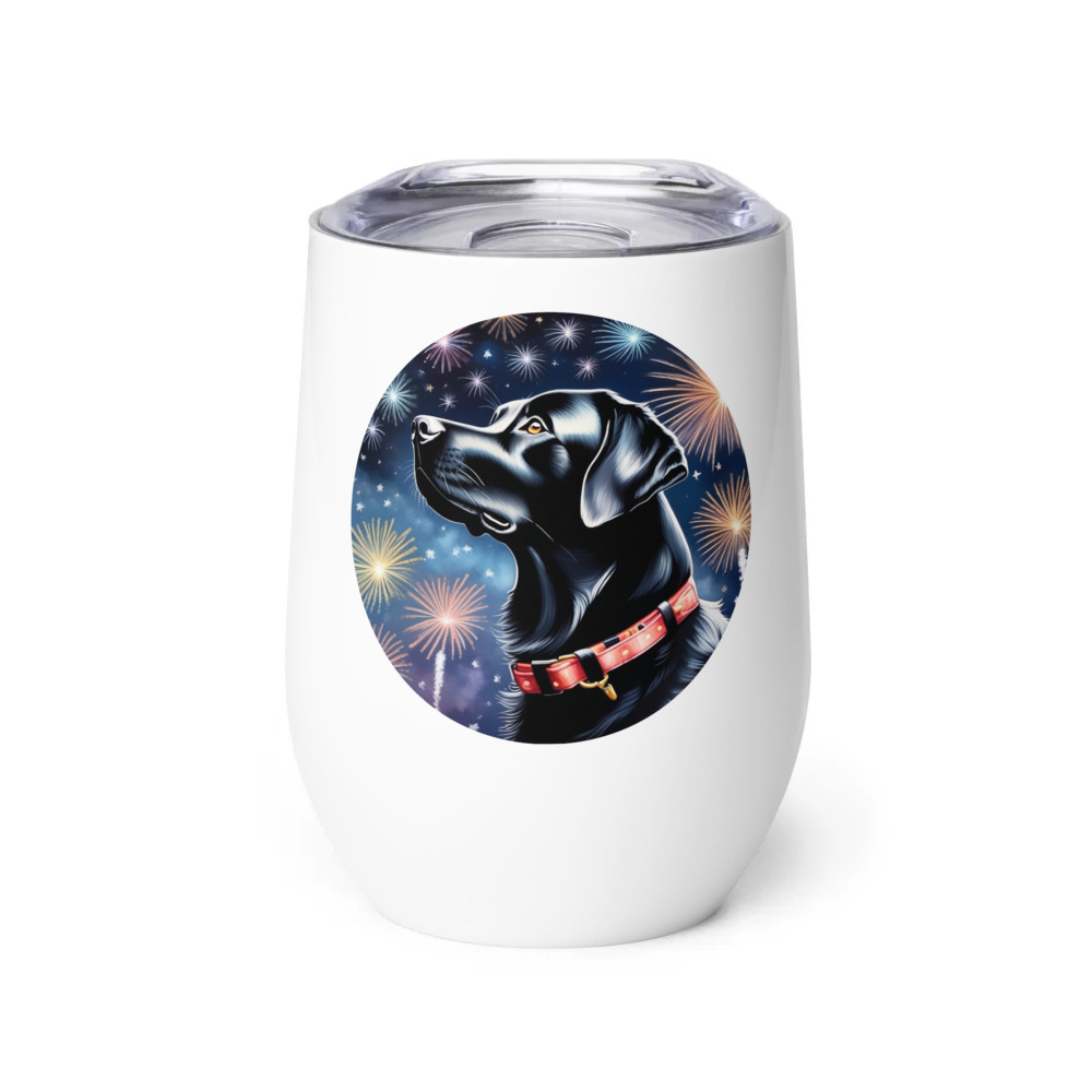 PugMug Custom Black Labrador Retriever Wine Tumbler
