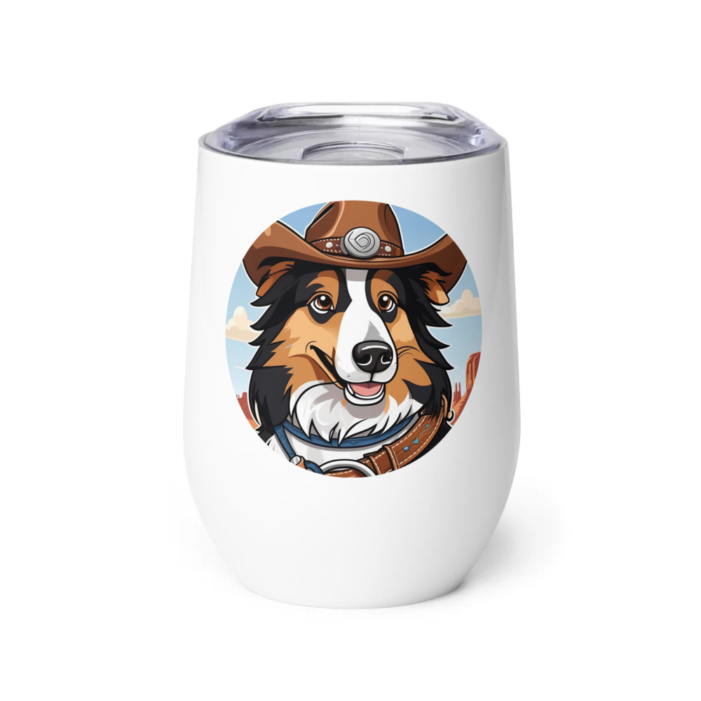 PugMug Custom Collie Wine Tumbler