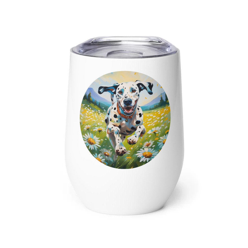 PugMug Custom Dalmatian Wine Tumbler