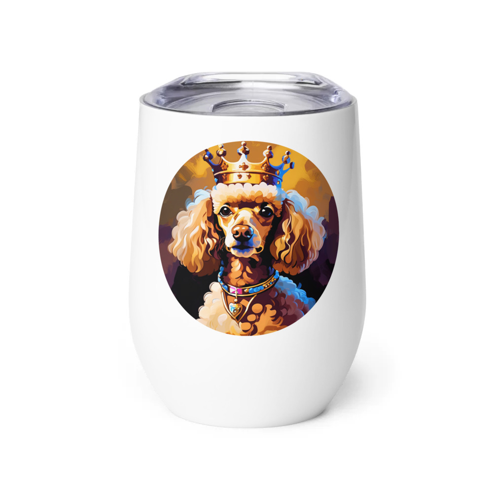 PugMug Custom Tan Poodle Wine Tumbler
