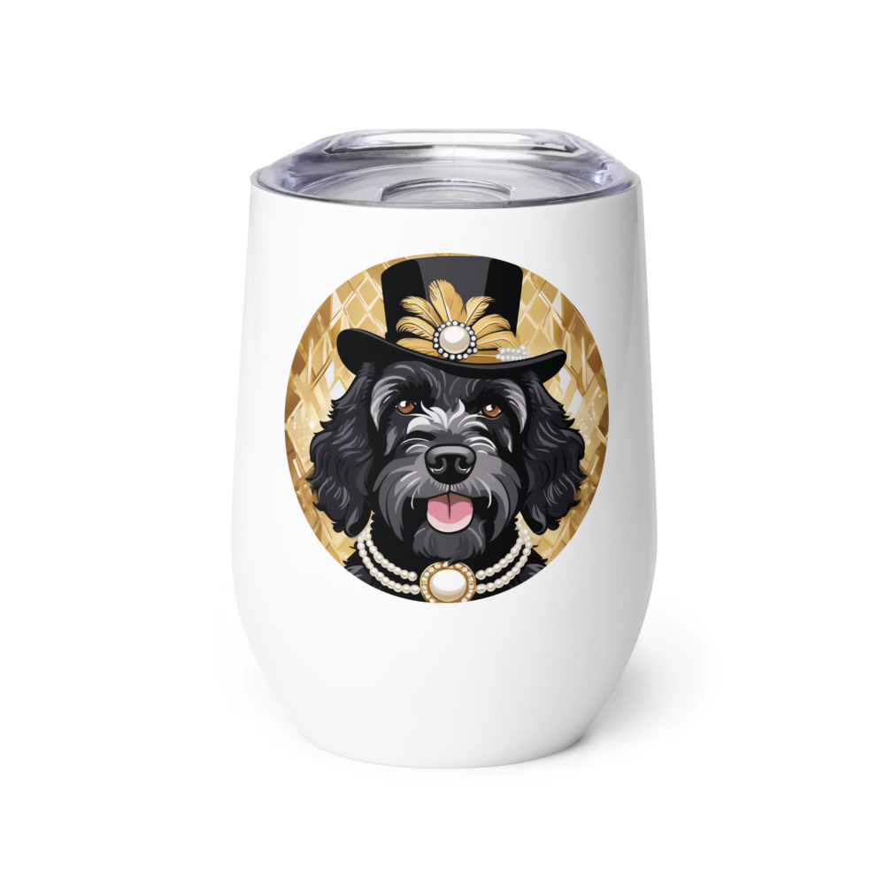 PugMug Custom Portuguese Water Dog Wine Tumbler