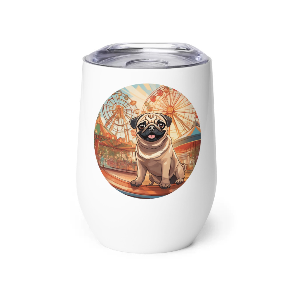 PugMug Custom Pug Wine Tumbler