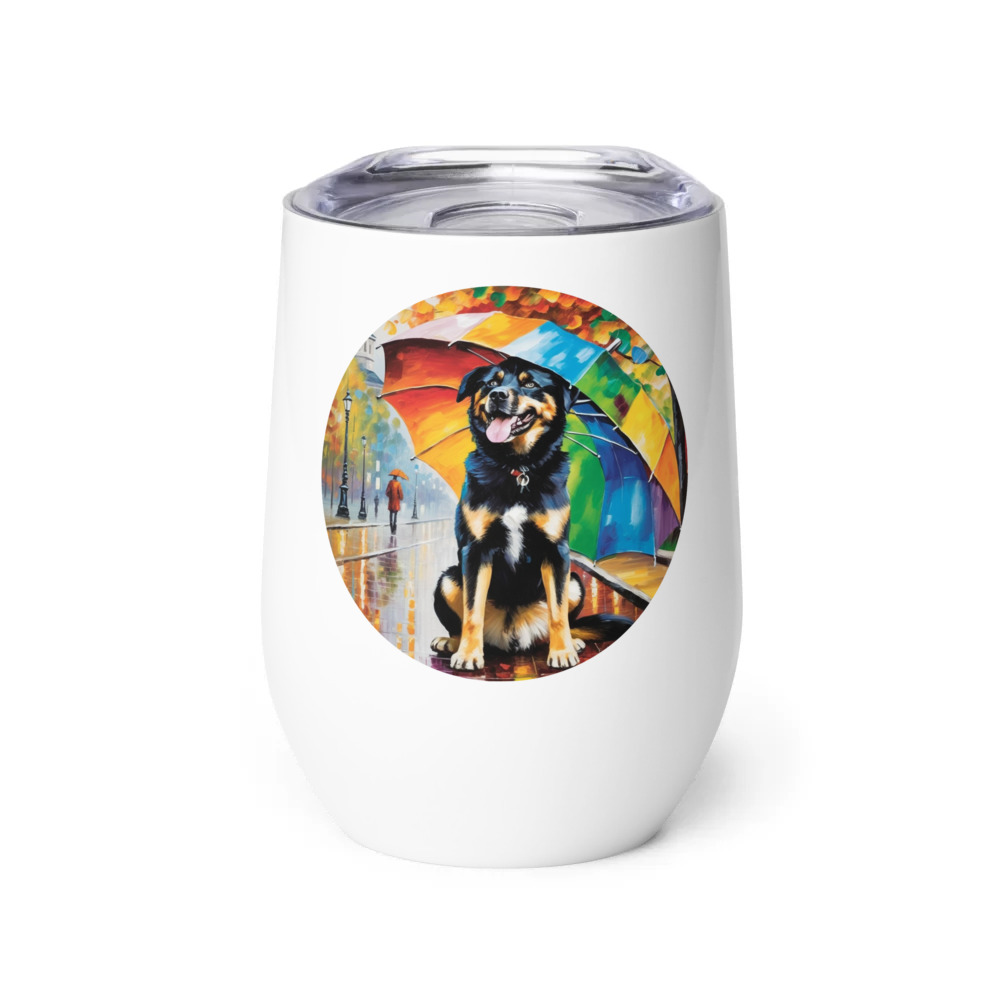 PugMug Custom Blue Wine Tumbler