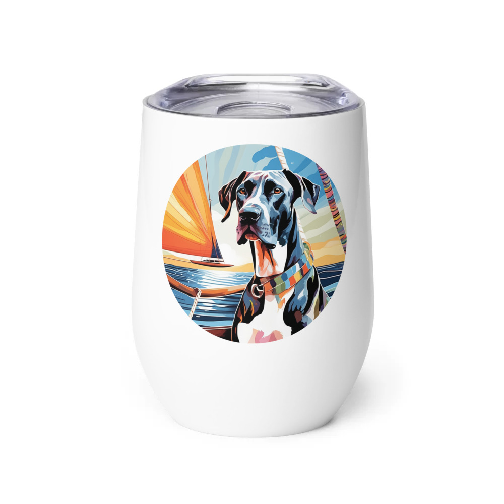 PugMug Custom Great Dane Wine Tumbler
