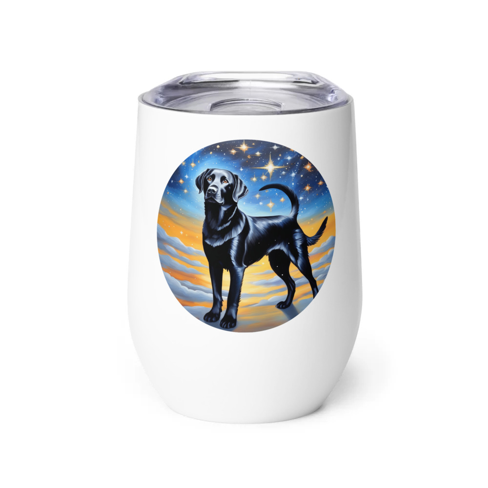 PugMug Custom Black Labrador Retriever Wine Tumbler
