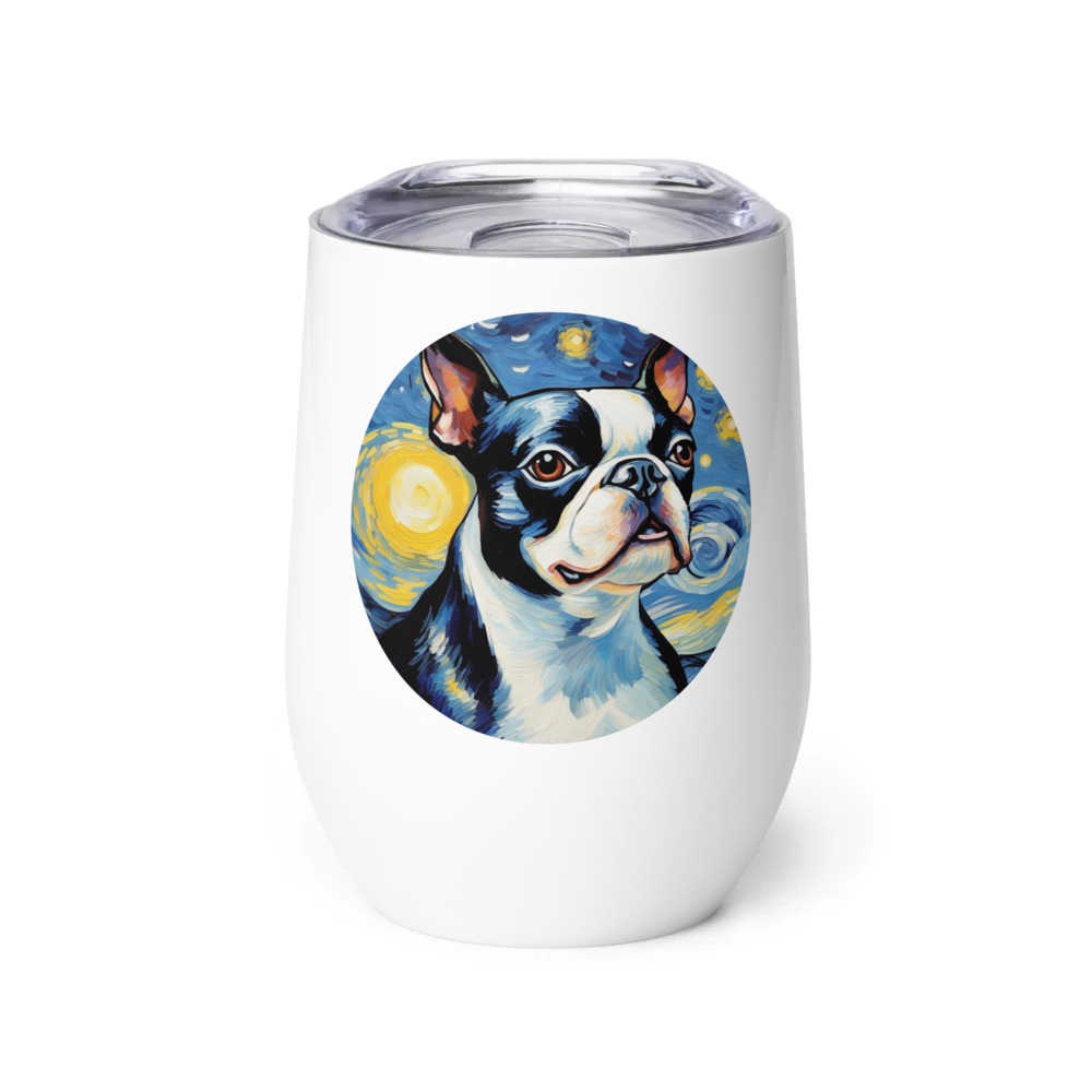 PugMug Custom Boston Terrier Wine Tumbler