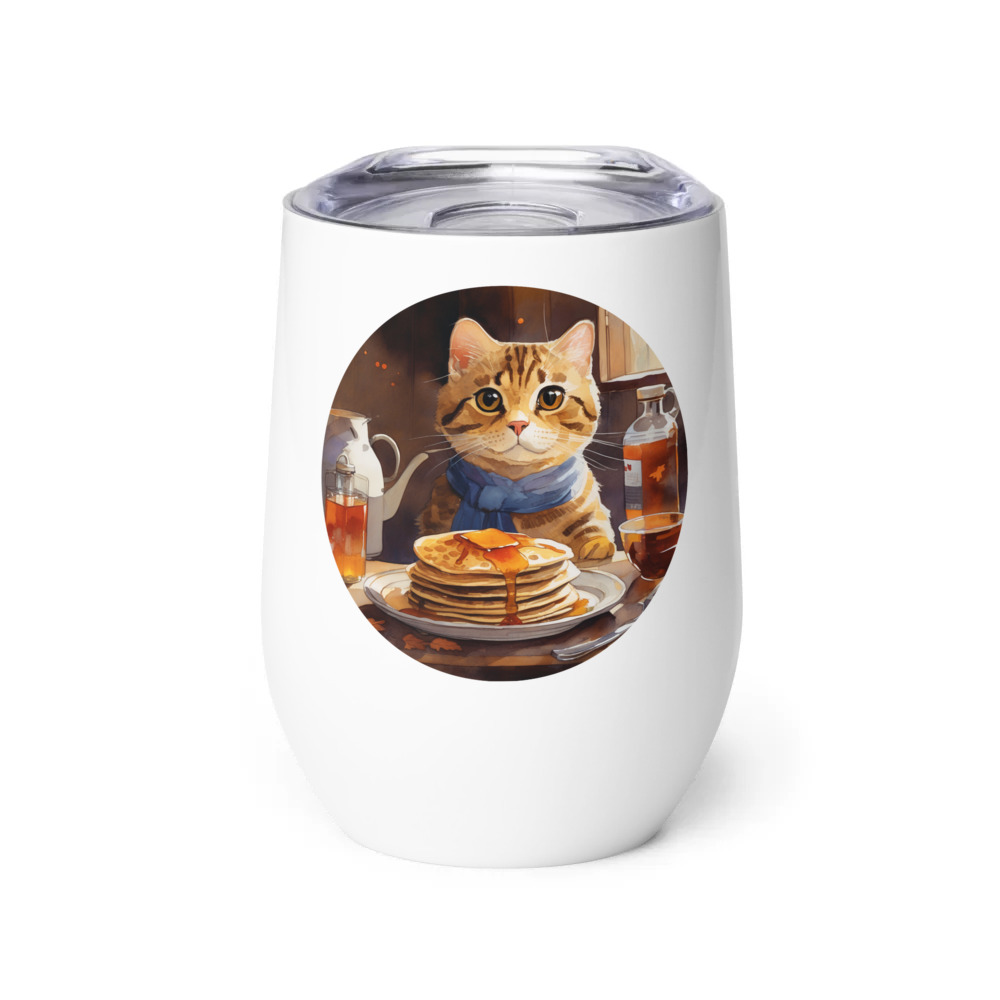 PugMug Custom Tabby Scottish Fold Cat Wine Tumbler