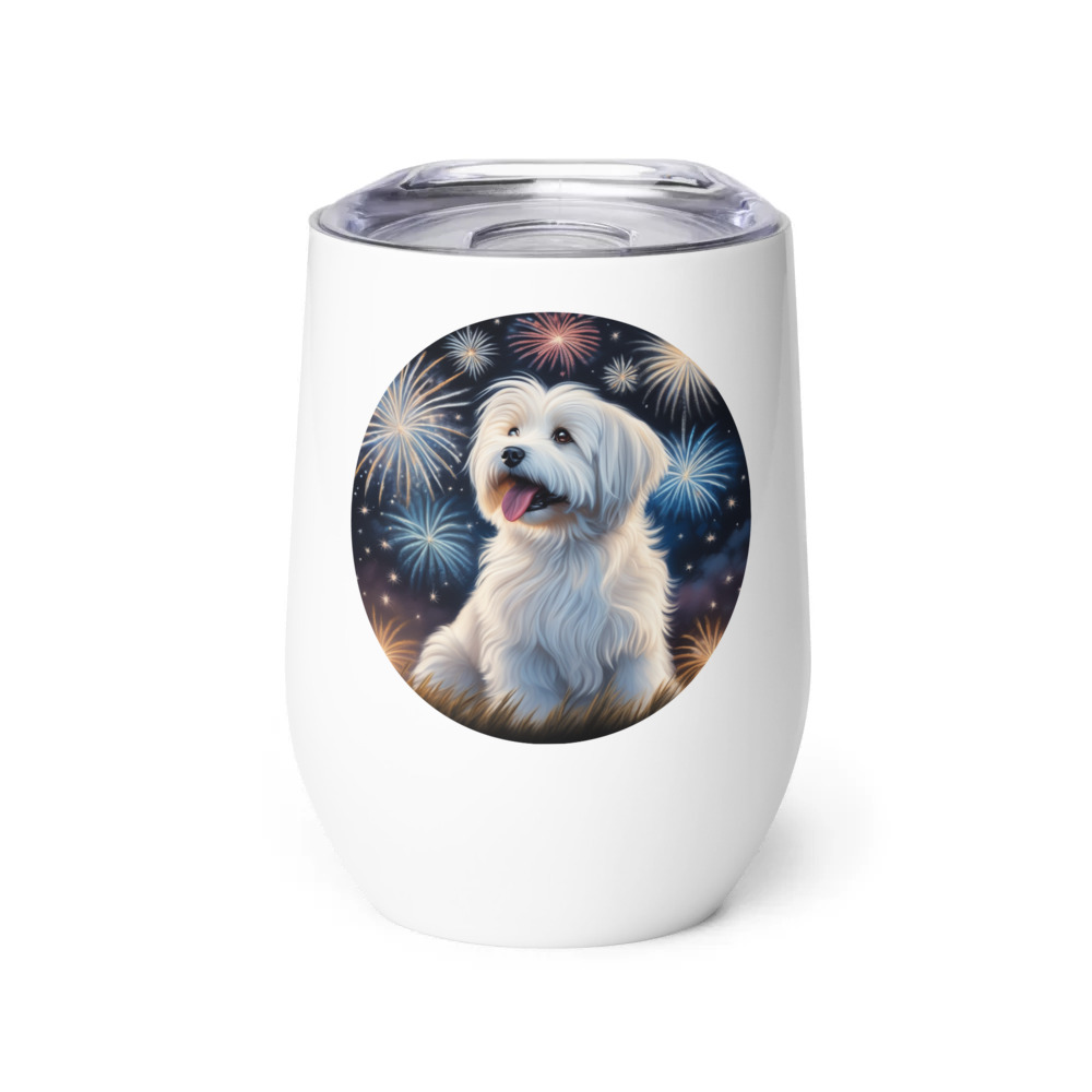 PugMug Custom White Havanese Dog Wine Tumbler