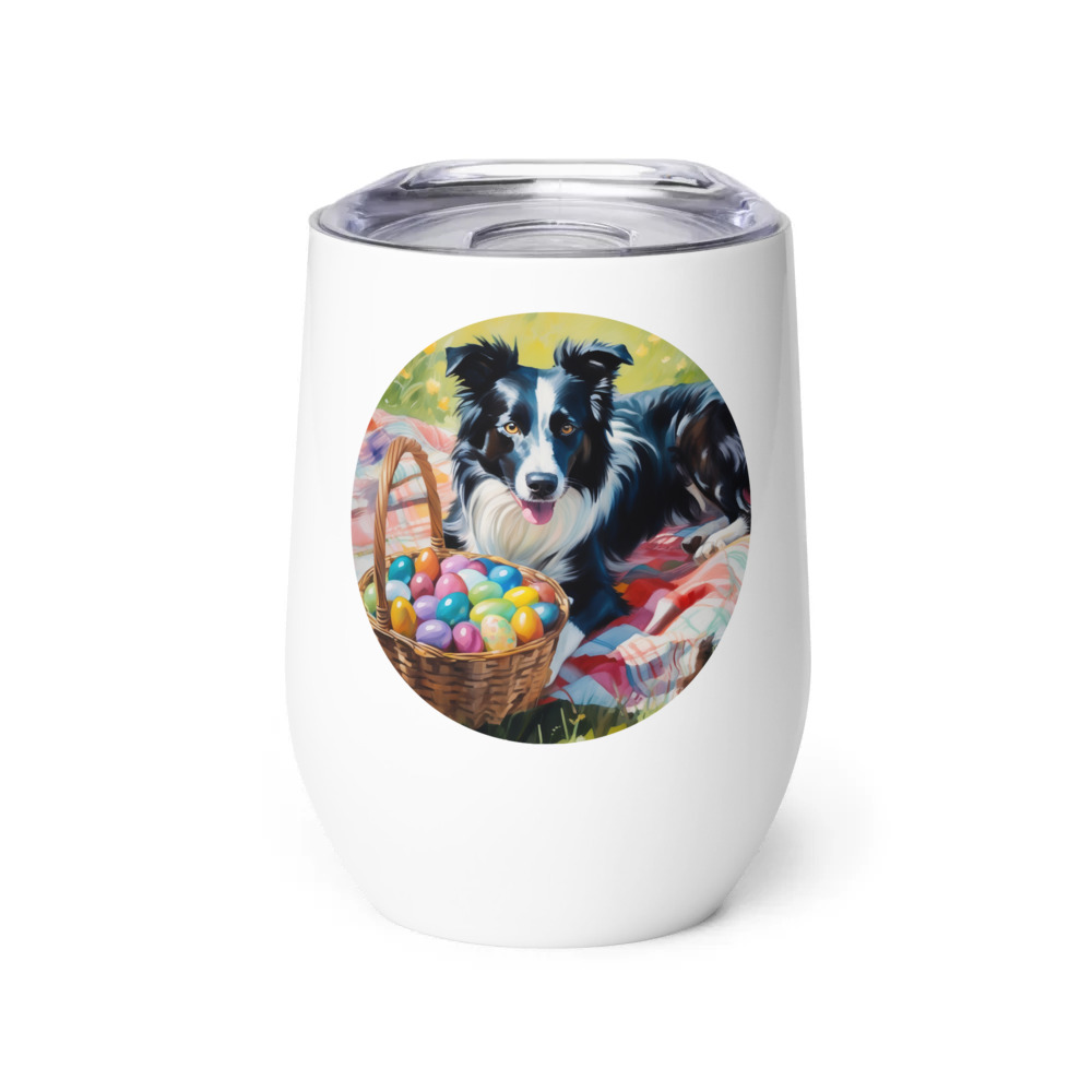 PugMug Custom Border Collie Wine Tumbler