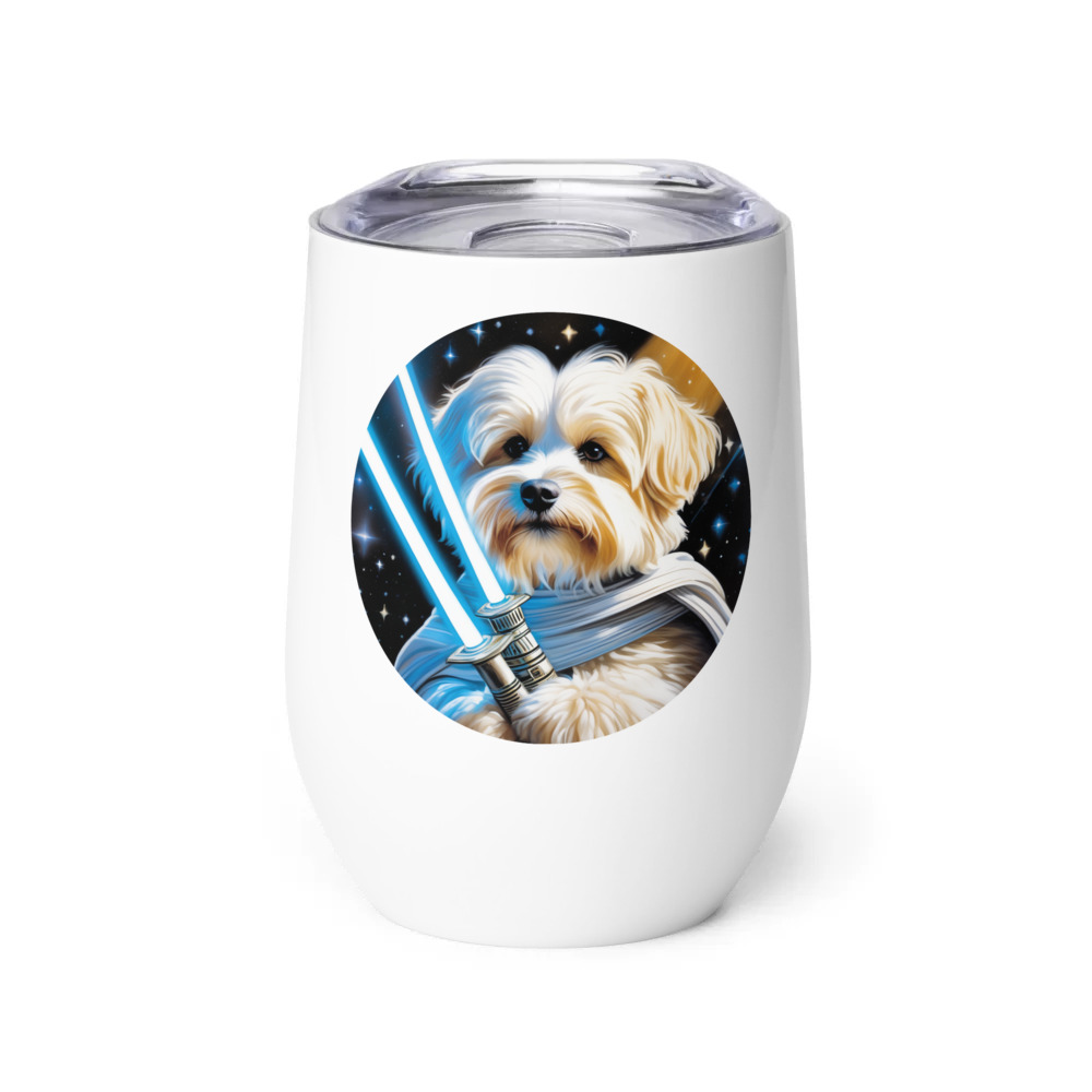 PugMug Custom White Havanese Dog Wine Tumbler