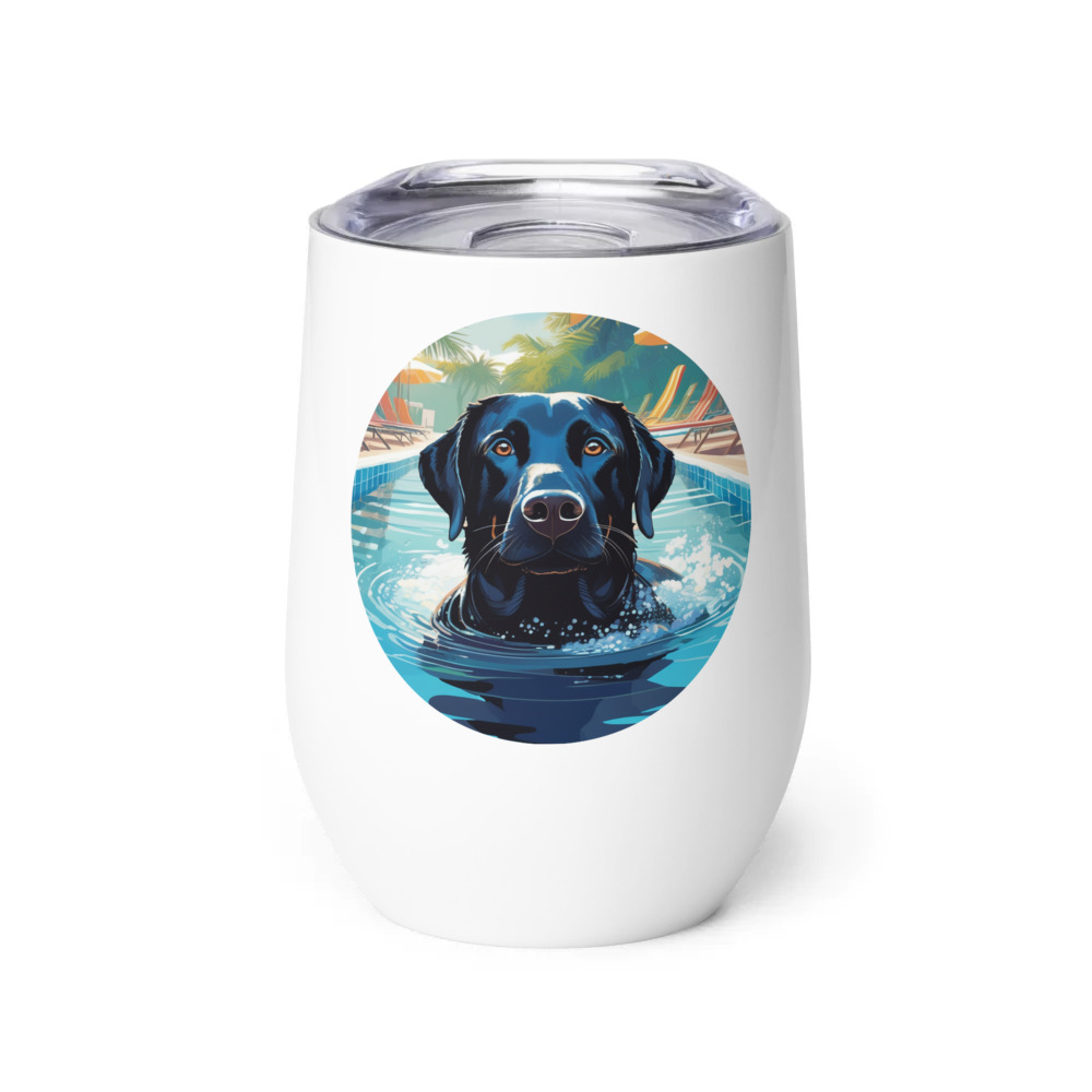 PugMug Custom Black Labrador Retriever Wine Tumbler