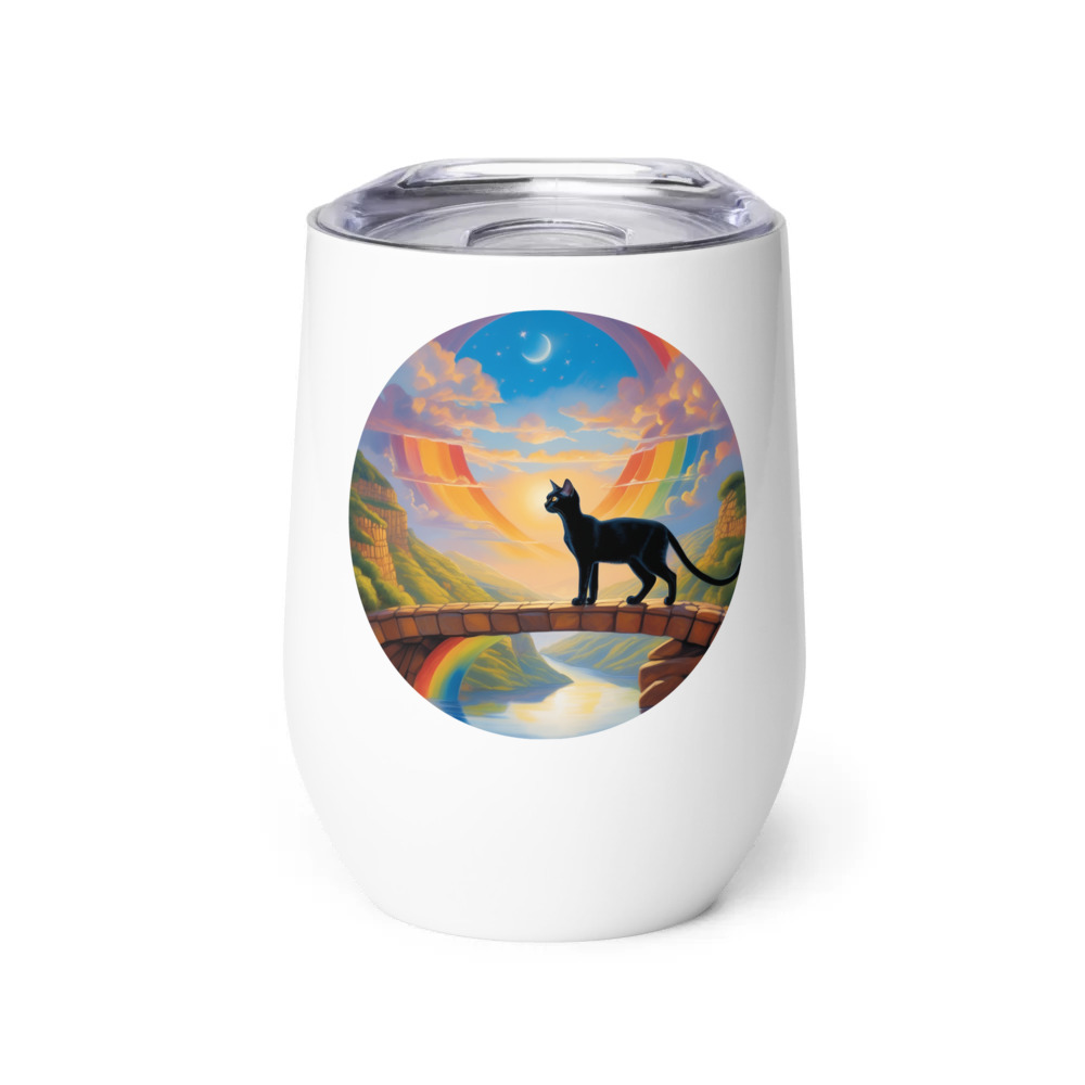 PugMug Custom Black Abyssinian Cat Wine Tumbler