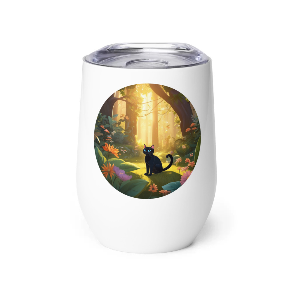 PugMug Custom Black Exotic Cat Wine Tumbler