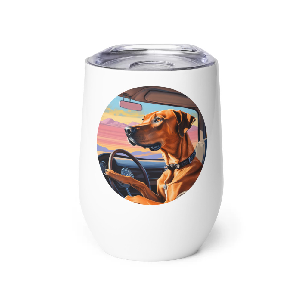 PugMug Custom Rhodesian Ridgeback Wine Tumbler