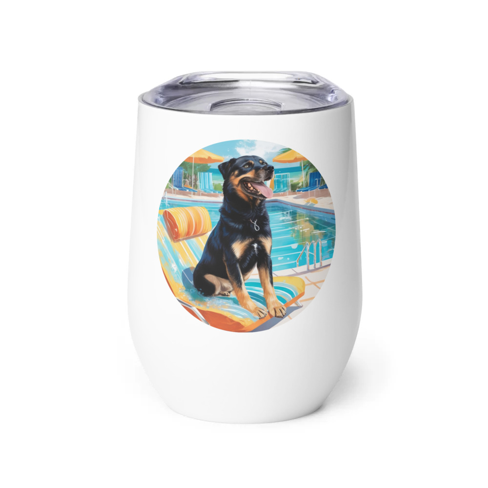 PugMug Custom Blue Wine Tumbler