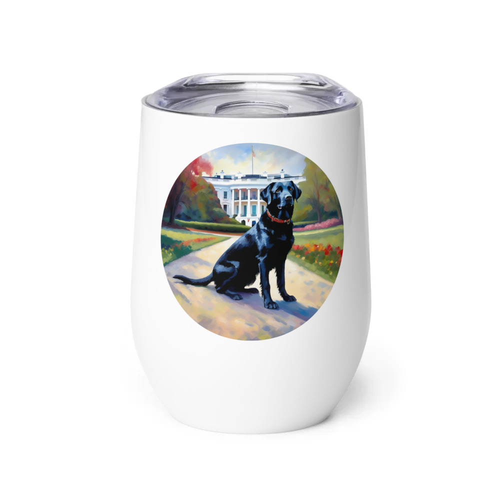 PugMug Custom Black Labrador Retriever Wine Tumbler