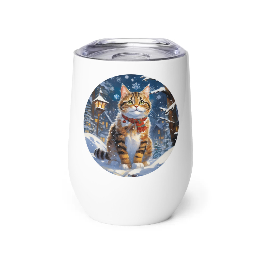 PugMug Custom Tabby Companion Cat Wine Tumbler