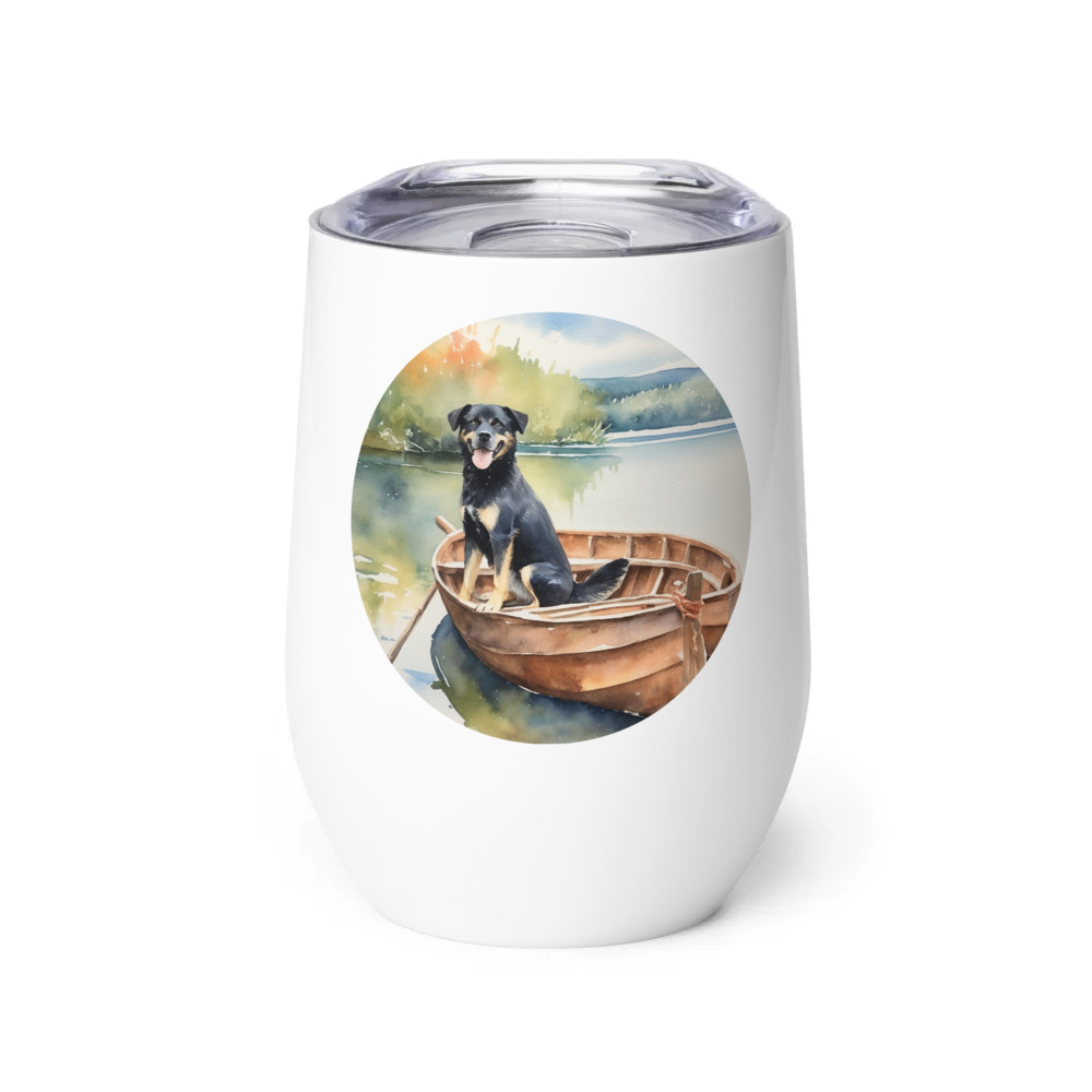 PugMug Custom Blue Wine Tumbler