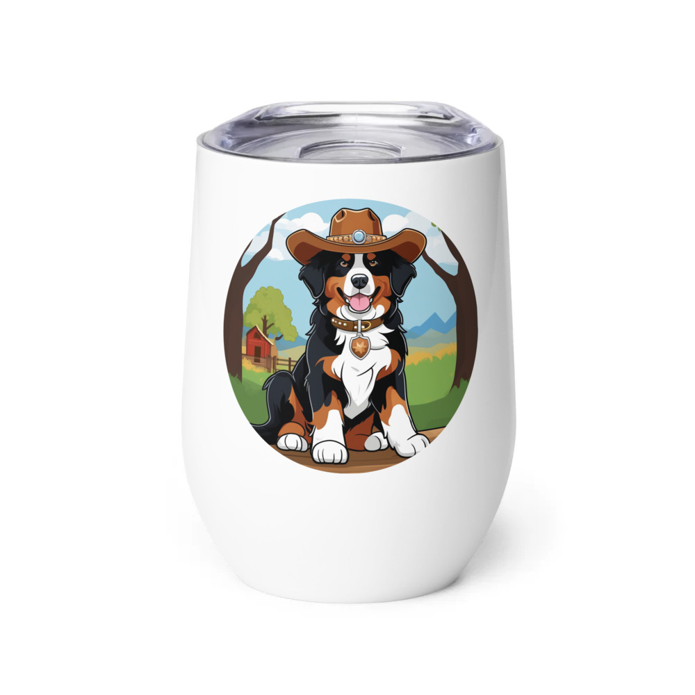PugMug Custom Bernese Mountain Dog Wine Tumbler
