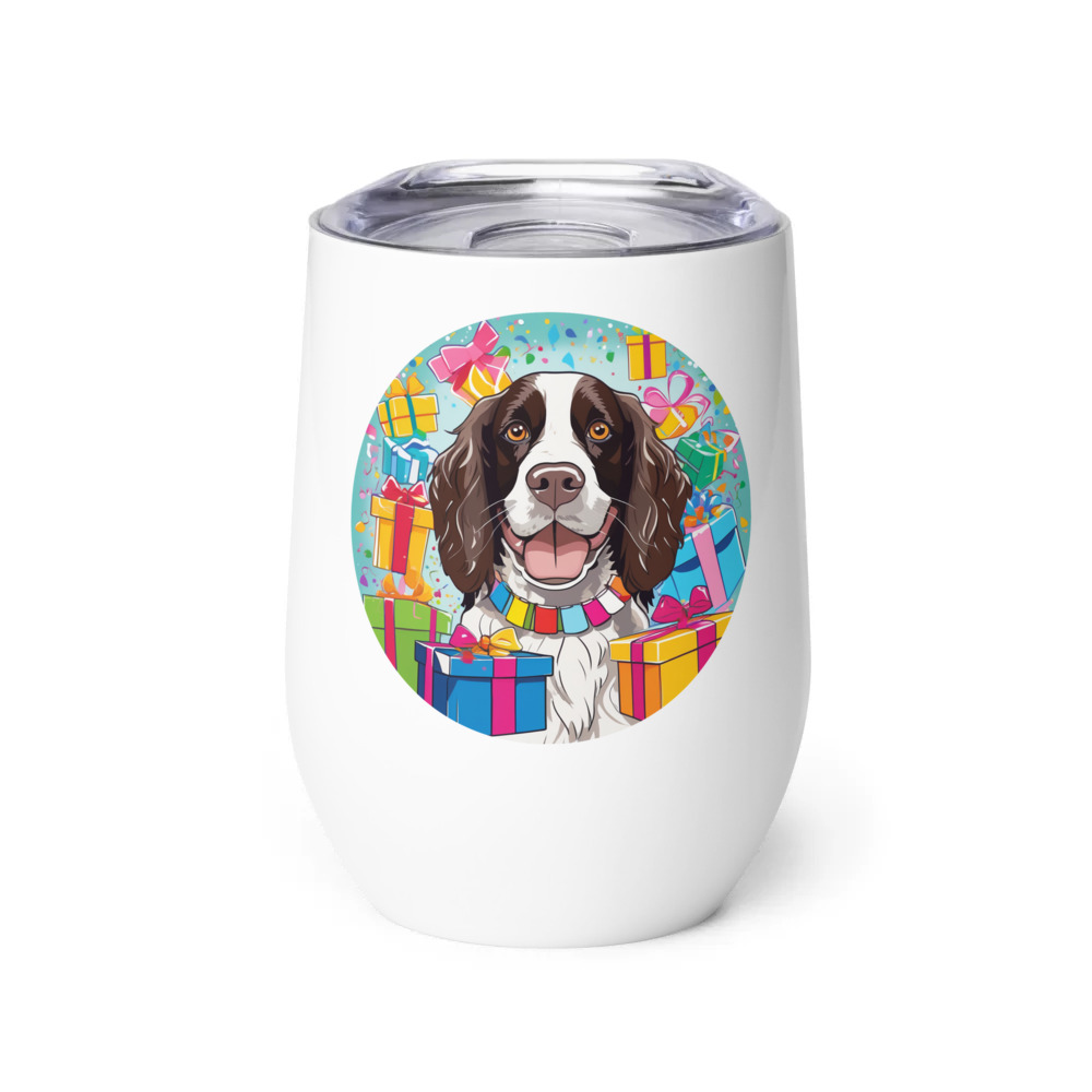 PugMug Custom English Springer Spaniel Wine Tumbler
