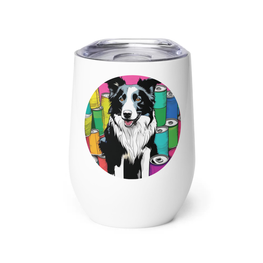 PugMug Custom Border Collie Wine Tumbler