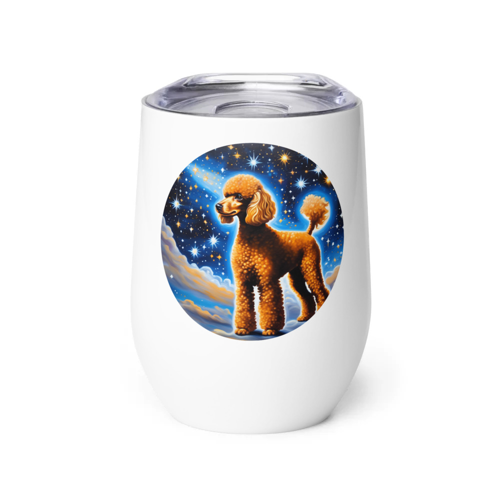 PugMug Custom Tan Poodle Wine Tumbler