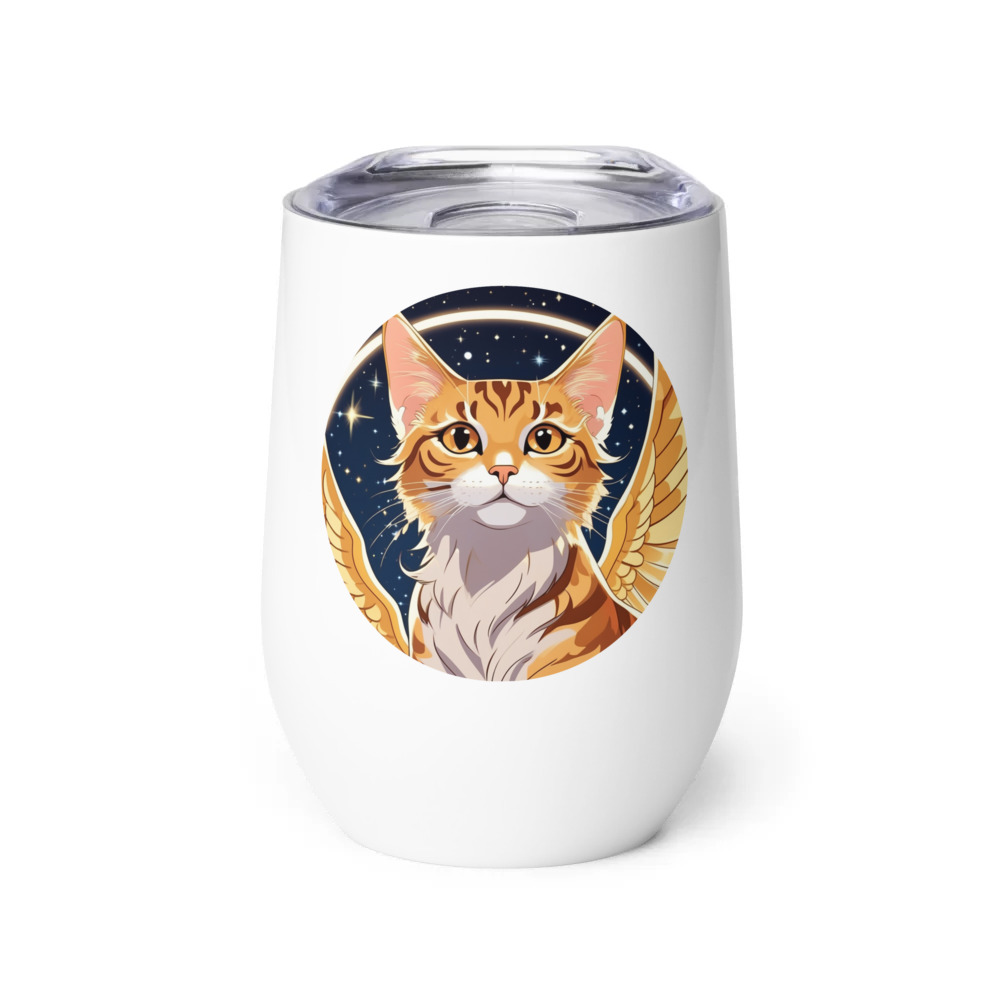 PugMug Custom Tabby Companion Cat Wine Tumbler