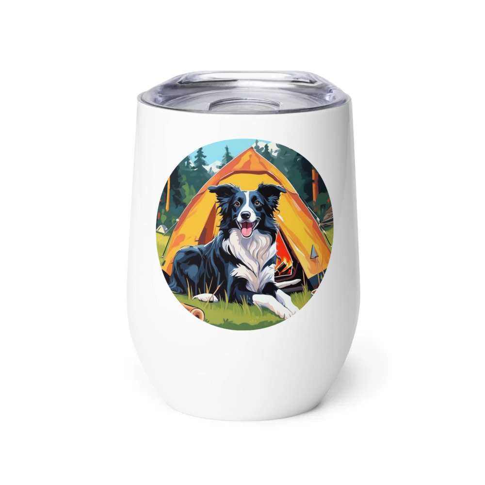 PugMug Custom Border Collie Wine Tumbler