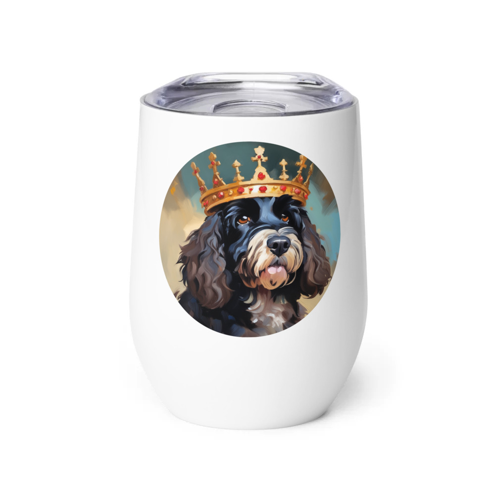PugMug Custom Portuguese Water Dog Wine Tumbler