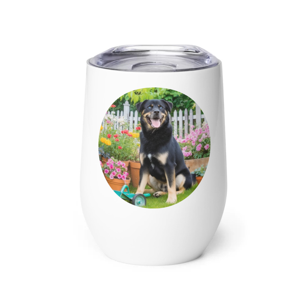 PugMug Custom Blue Wine Tumbler