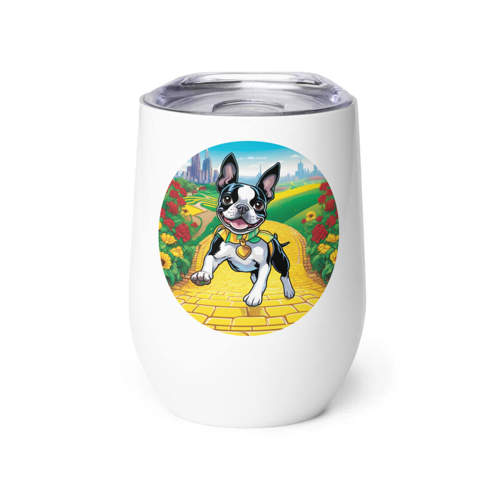 PugMug Custom Boston Terrier Wine Tumbler