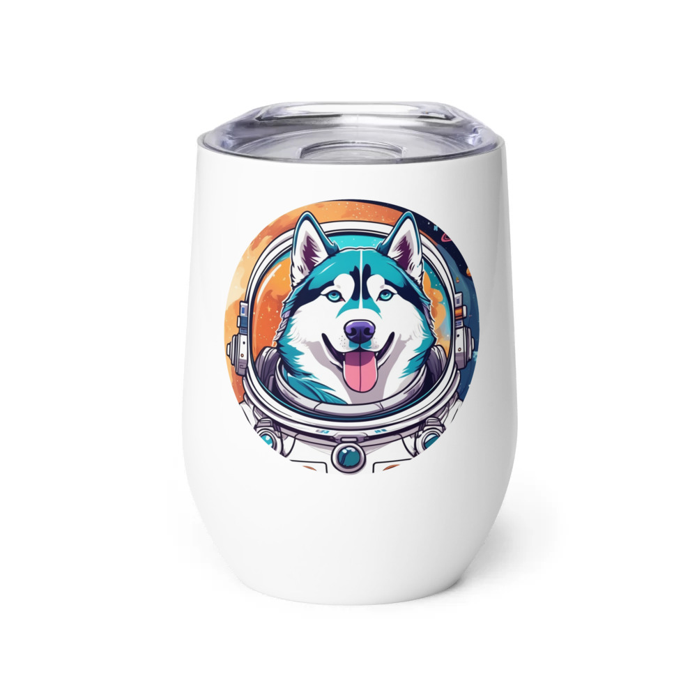 PugMug Custom Siberian Husky Wine Tumbler