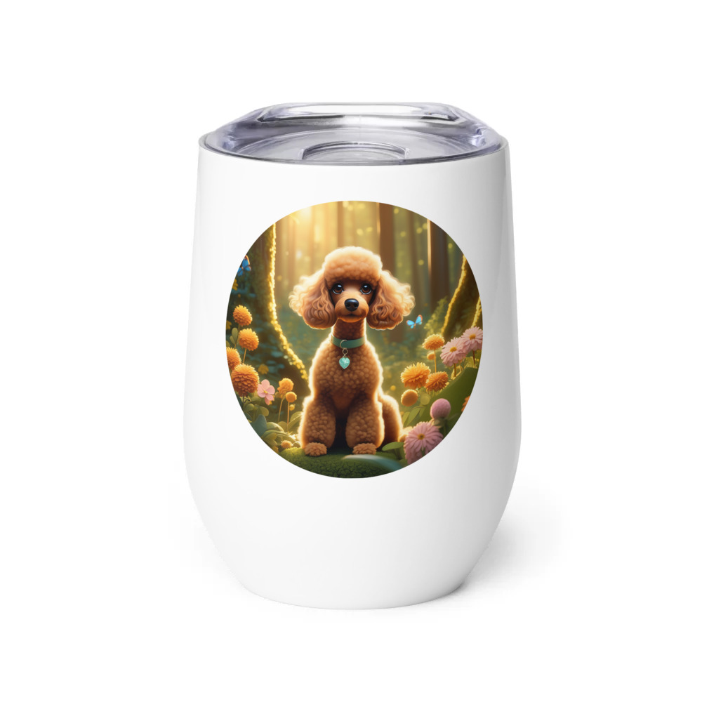 PugMug Custom Tan Poodle Wine Tumbler
