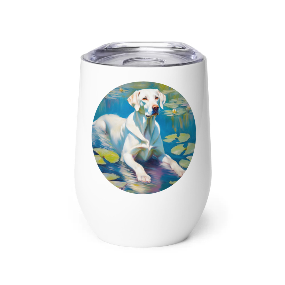 PugMug Custom White Labrador Retriever Wine Tumbler