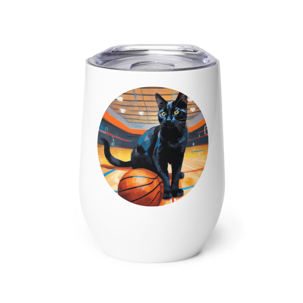 PugMug Custom Black Exotic Cat Wine Tumbler