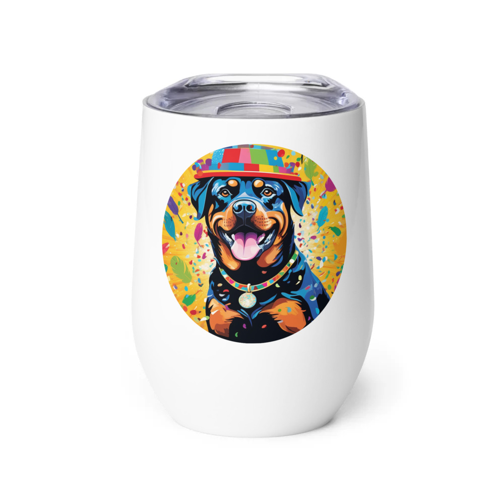 PugMug Custom Rottweiler Wine Tumbler