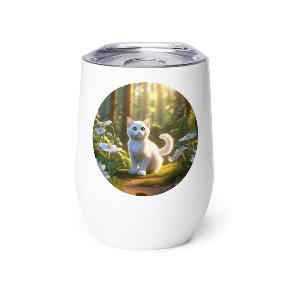 PugMug Custom White Exotic Cat Wine Tumbler