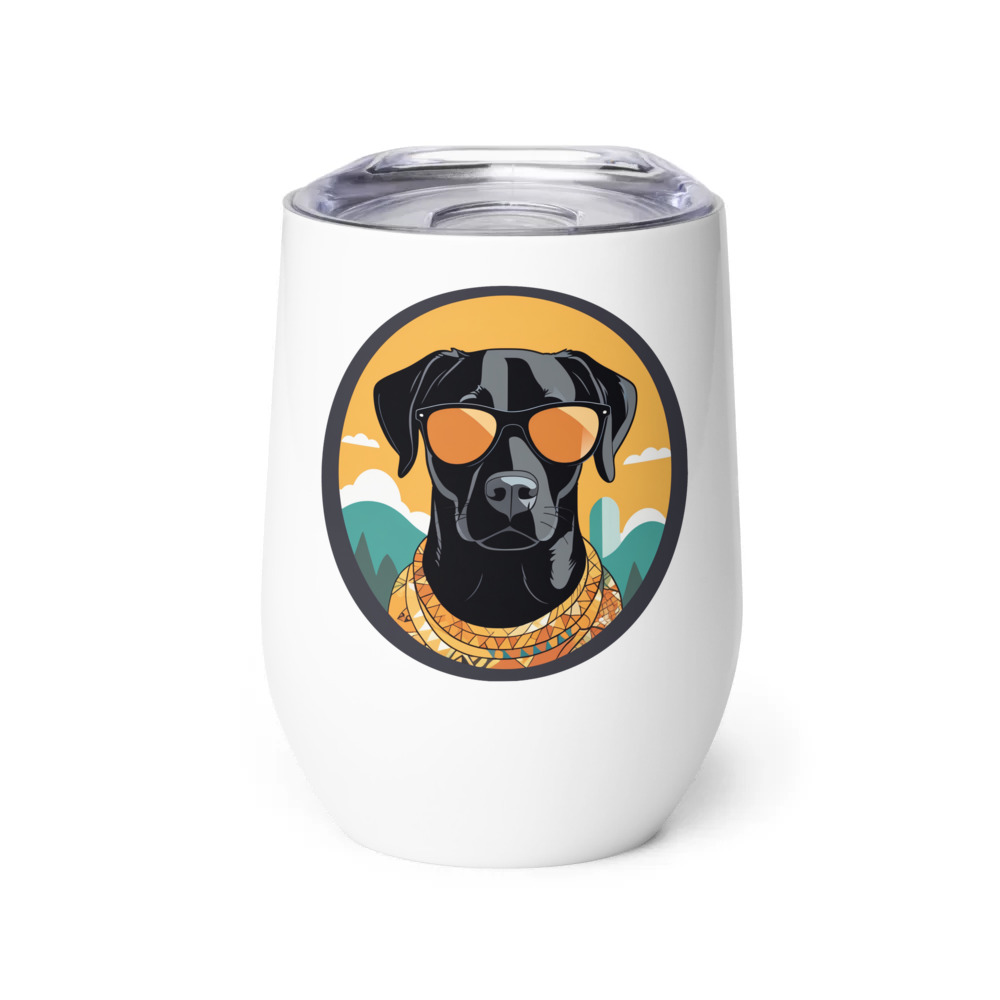 PugMug Custom Black Labrador Retriever Wine Tumbler