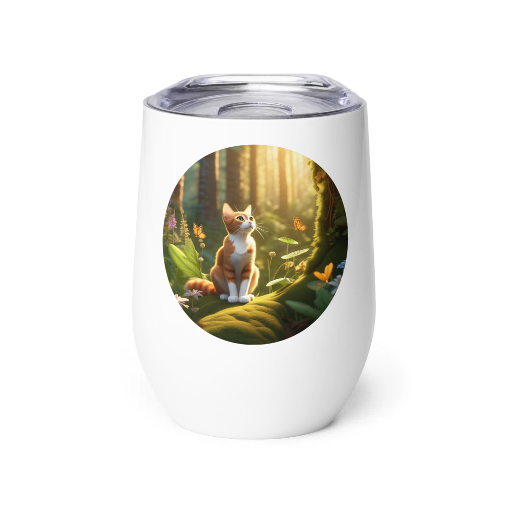 PugMug Custom Tabby Abyssinian Cat Wine Tumbler