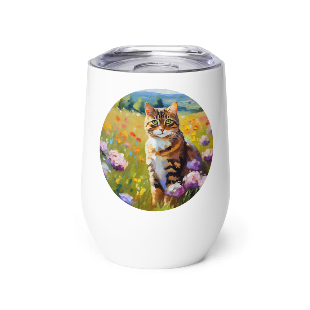PugMug Custom Tabby Companion Cat Wine Tumbler
