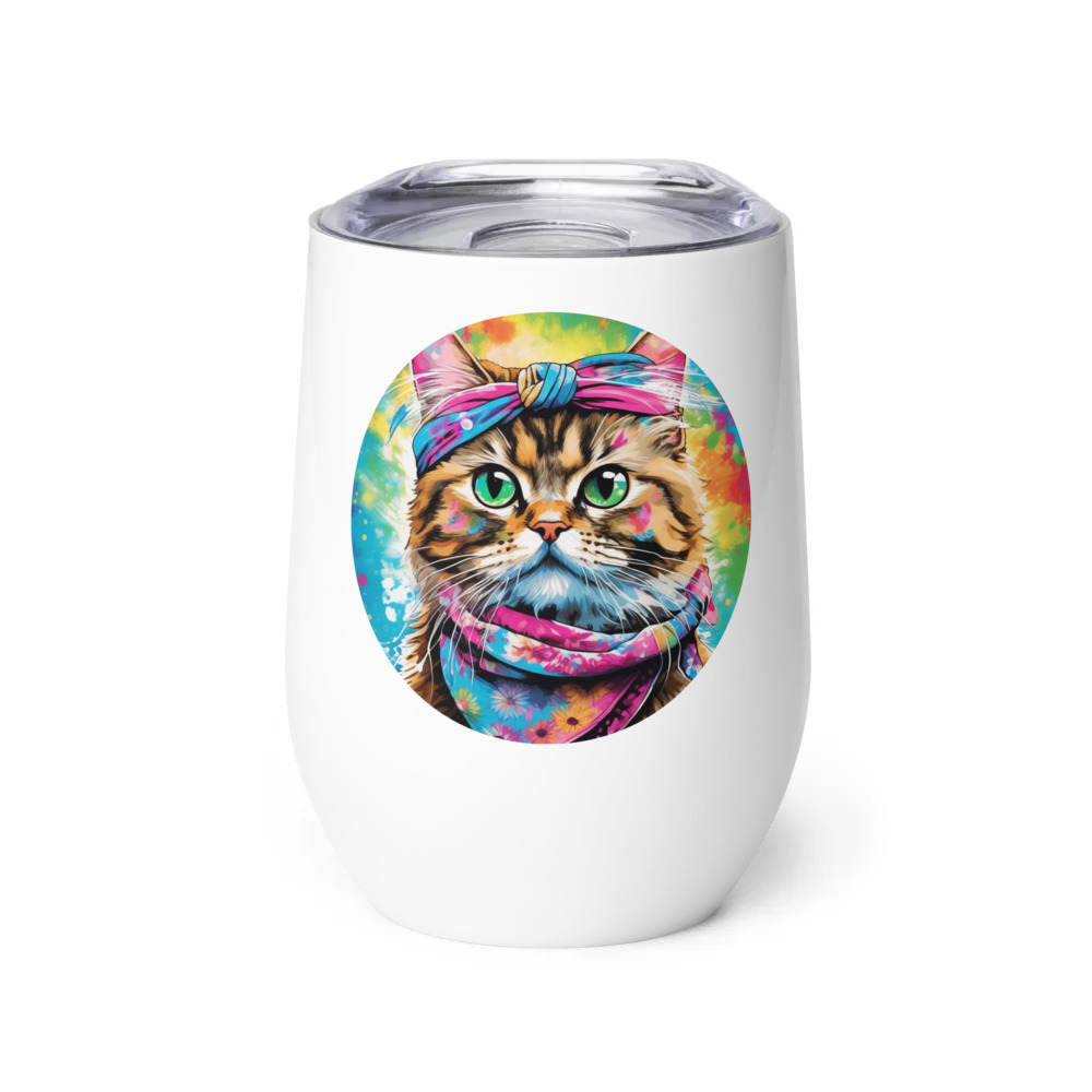 PugMug Custom Tabby Persian Cat Wine Tumbler