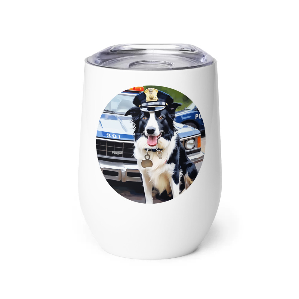 PugMug Custom Border Collie Wine Tumbler