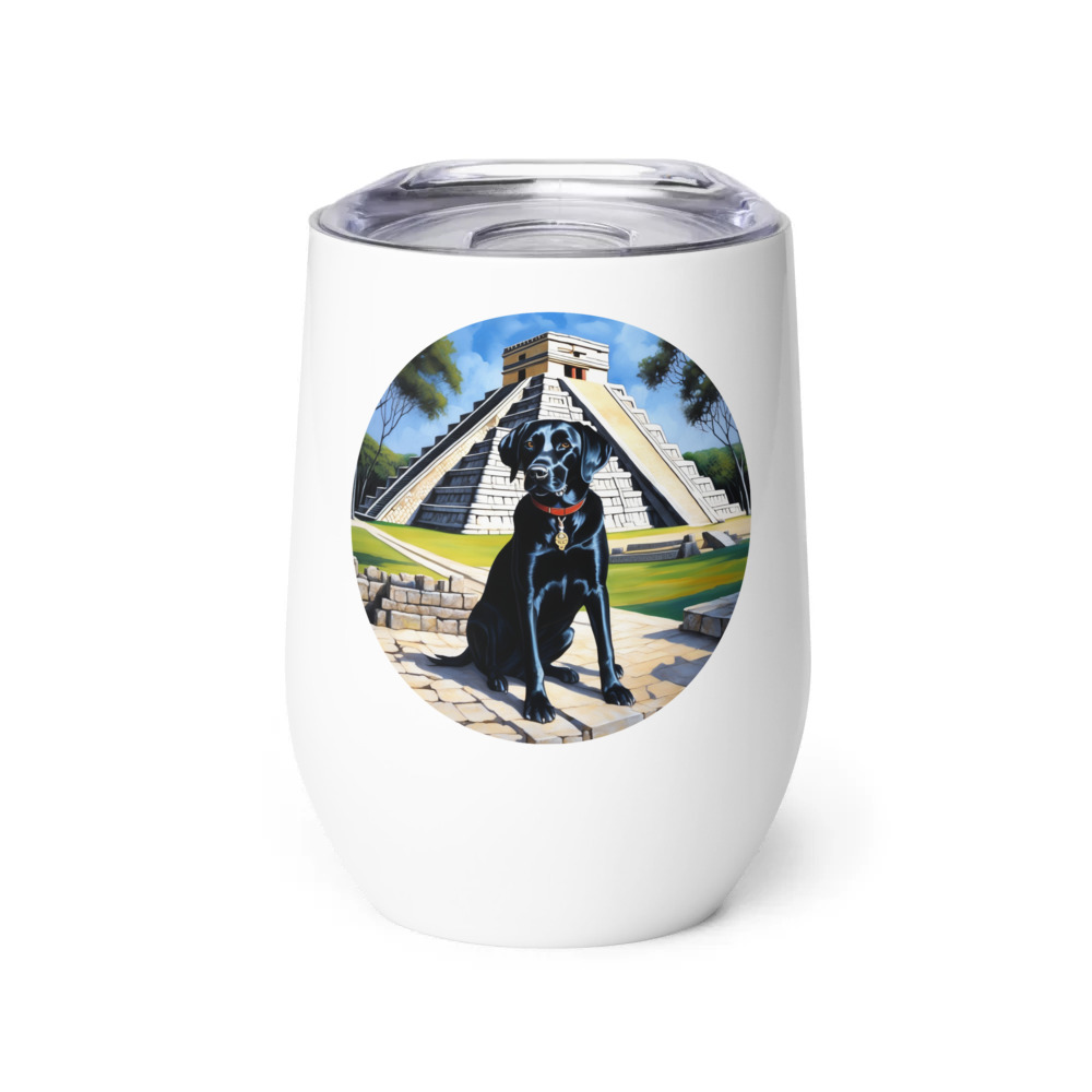 PugMug Custom Black Labrador Retriever Wine Tumbler