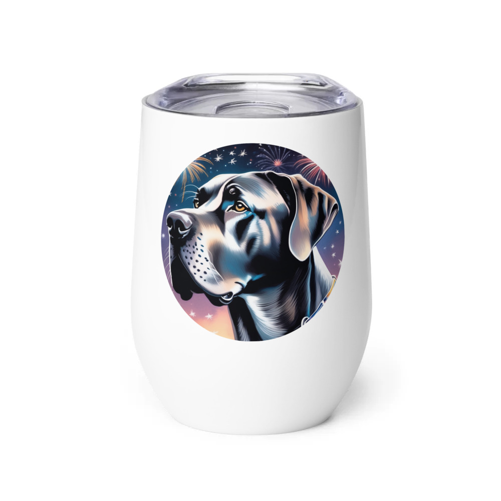 PugMug Custom Great Dane Wine Tumbler