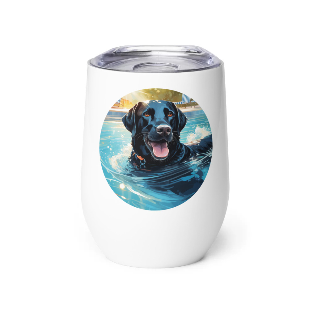 PugMug Custom Black Labrador Retriever Wine Tumbler