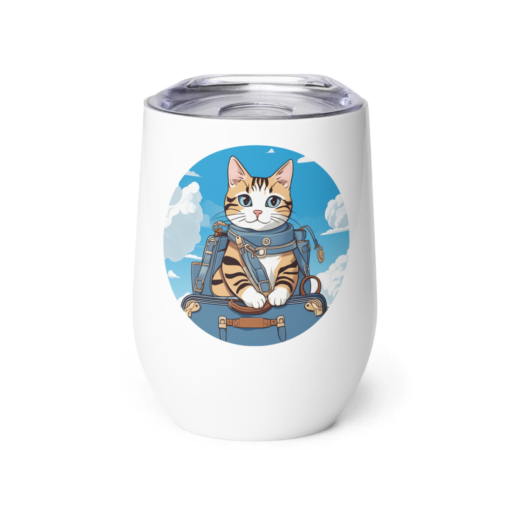 PugMug Custom Tabby American Shorthair Cat Wine Tumbler