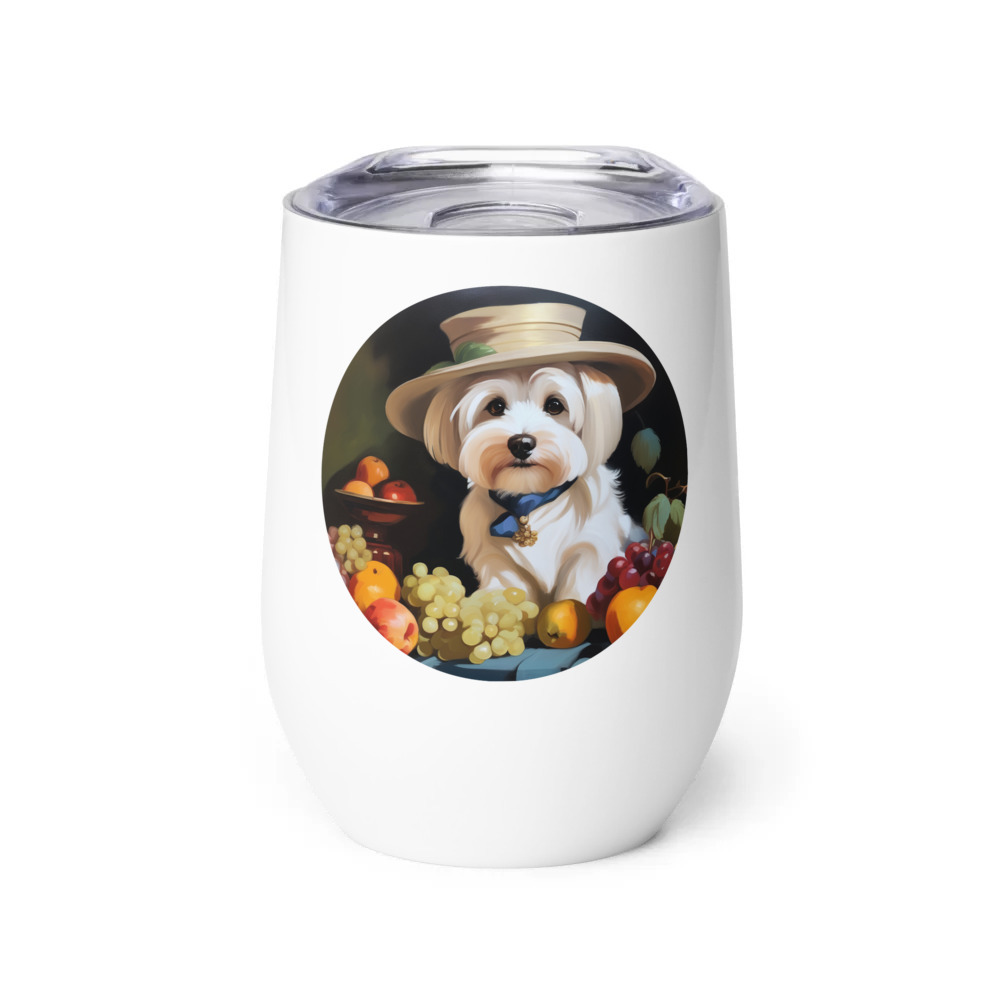 PugMug Custom White Havanese Dog Wine Tumbler